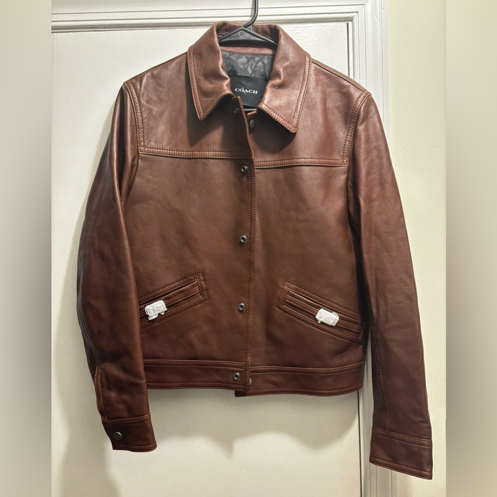 Coach XS leather racer jacket